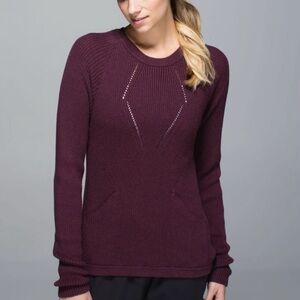 Lululemon the sweater the better women’s size 2 burgundy knit sweater Heathered
